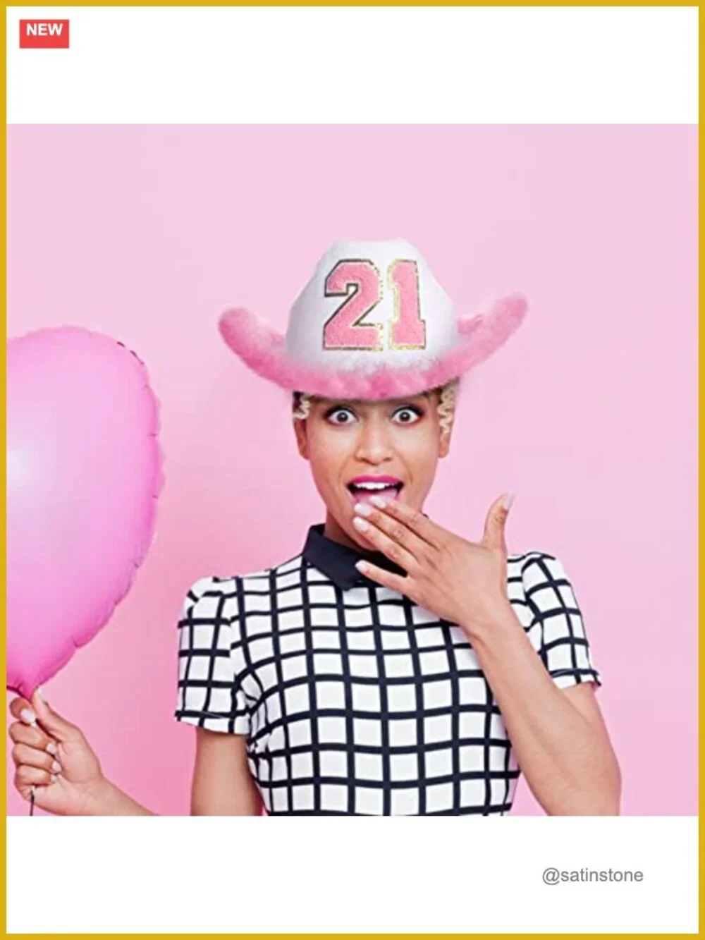 Pink Cowgirl Hat with 21 Emblem - 21st Birthday Outfit